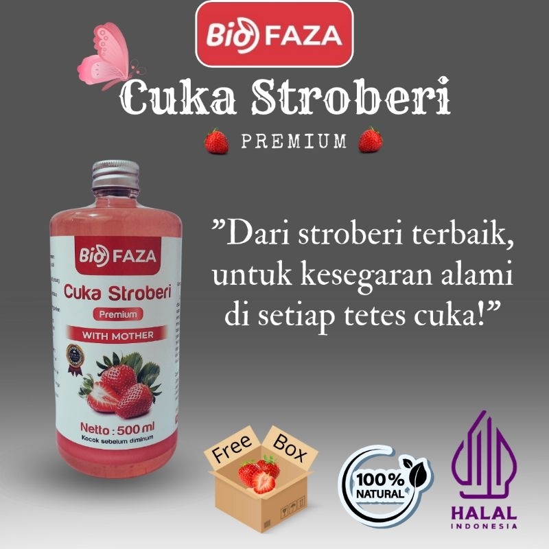 

BIOFAZA CUKA STRAWBERRY | 500 ML | CUKA STROBERRY MURNI | WHITE THE MOTHER