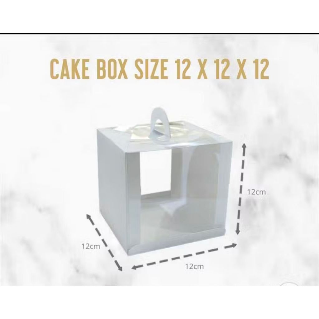 Cake Box Mika 12x12x12 / kotak 2slice cake / kotak Window mini cake