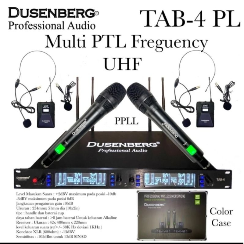 Mic Wireless Dusenberg Tab -4 PL 4 Channel 4 Microphone