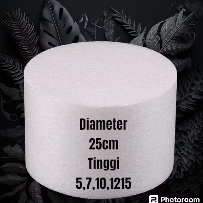 Bulat diameter 25 tinggi 5,7,10,12,15cm gabus kue,kue gabus