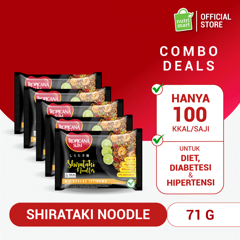 

BUY 4 GET 1 - Tropicana Slim Shirataki Noodle 71 g - Bantu Dukung Hidup Sehat