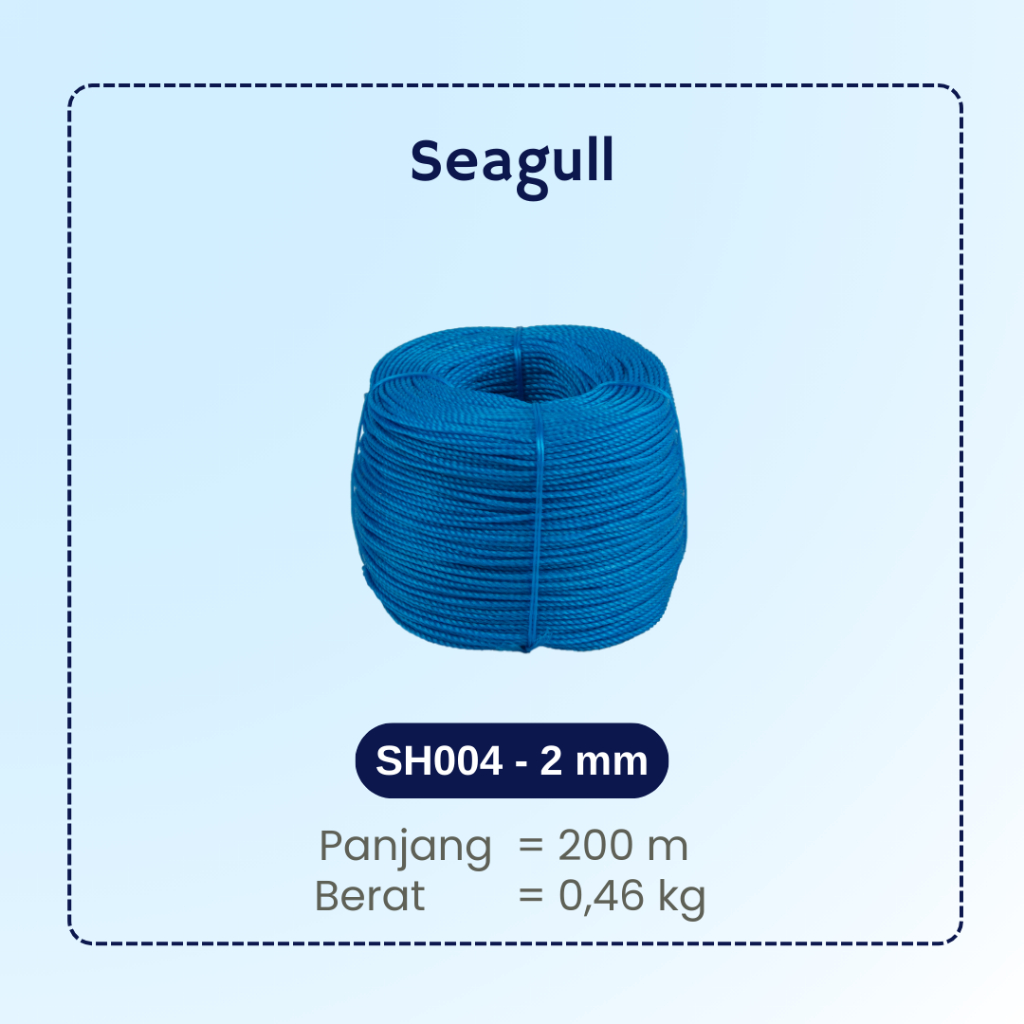 Tali Tambang HDPE Seagull Size 2-2,5mm - Tali Tampar 2-2,5mm - Tali Jemuran/Tali Layangan/Tali Perta