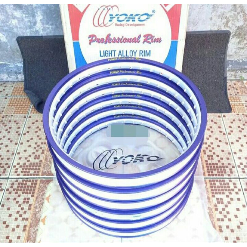 Velg Yoko Original Thailand uk 140 140 Ring 17 two tone ungu silver (New old stock)