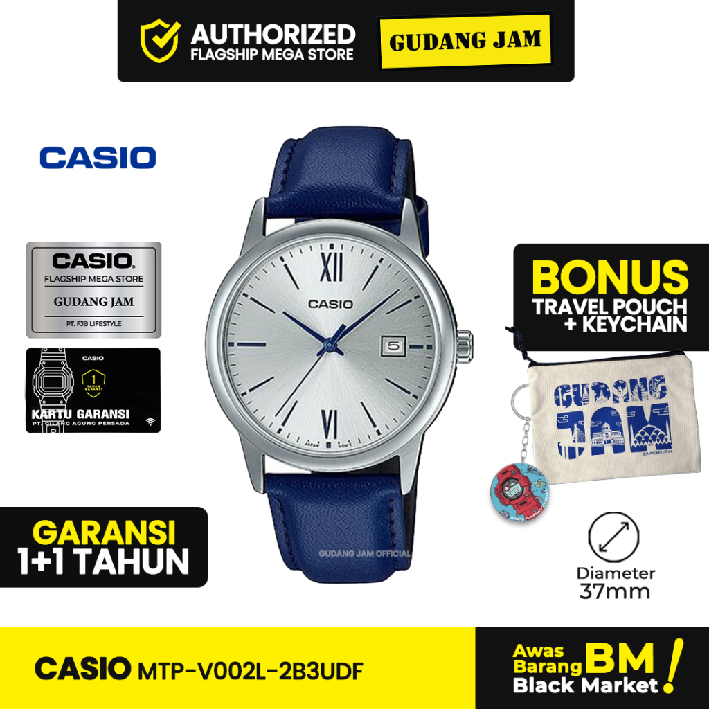 Jam Tangan Casio MTP-V002L-2B3UDF MTP-V002L MTP-V002L MTPV002L MTP V002L SLF***