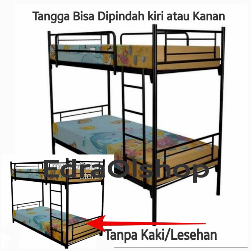 Promo Full Besi Kuat Mewah Tingkat 2 Atas Ranjang Dipan 90x200cm Tingkat Lesehan