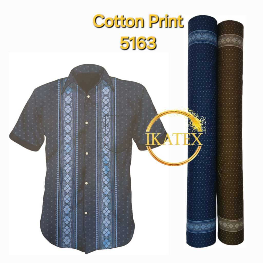 Kain Katun Motif Baju Koko Dua Sisi Bahan Premium Grade A Meteran Grosir - 5163