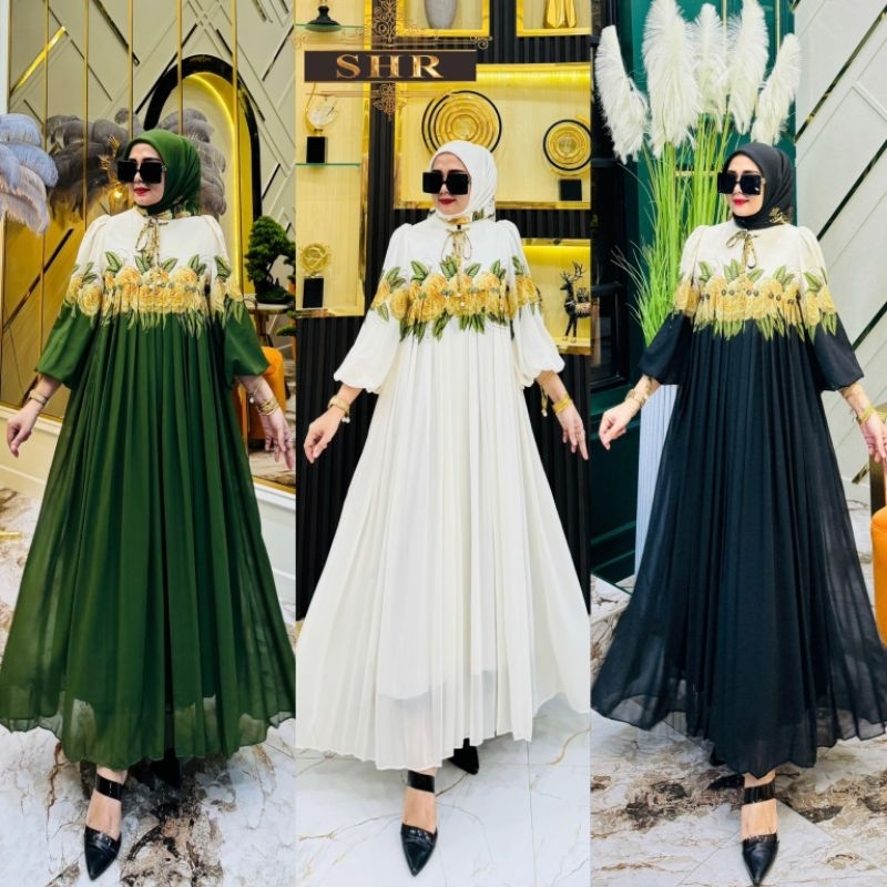 "SHR ORI"NEW READY MIDI DRES JUMBO KE JUJURAN CERUTY IMPORT BY SHR ORIHIGH QUALITYBEST SELLER SIAP K