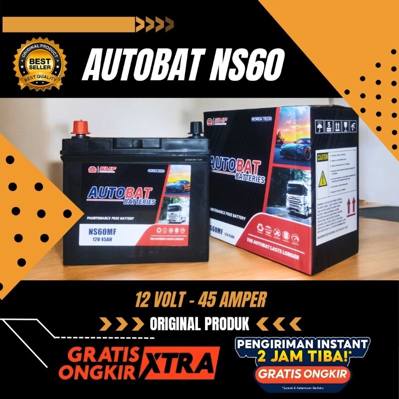 Aki Mobil AUTOBAT NS60 dan NS60S 12V 45AH. avanza. rush. xenia. terios