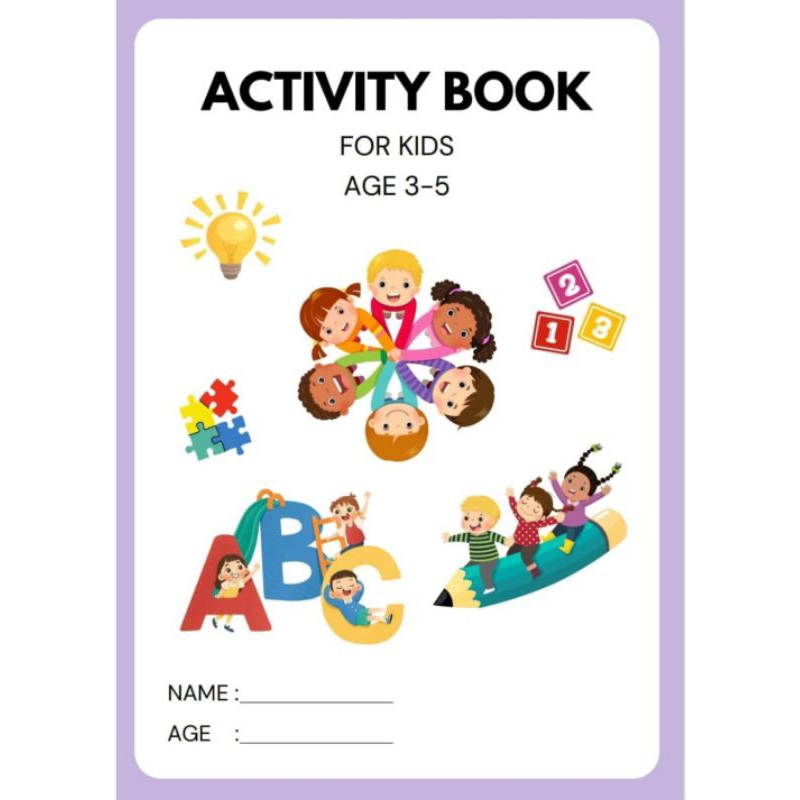 Worksheet  aktivitas anak Printable 3,4, Tahun