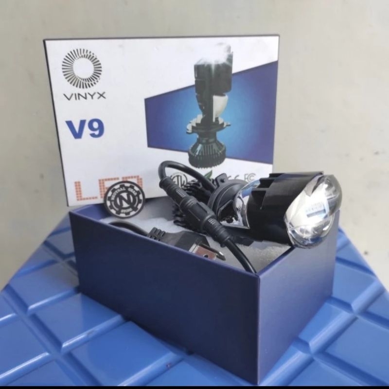 HEADLAMP H4 LAMPU LED VINYX V9 PROJIE MINI PROJECTOR LENS MOTOR MOBIL - V9 Autoheadligh