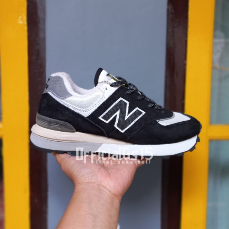 Sepatu Sneakers Casual Pria NB 574 Legacy Hitam Premium