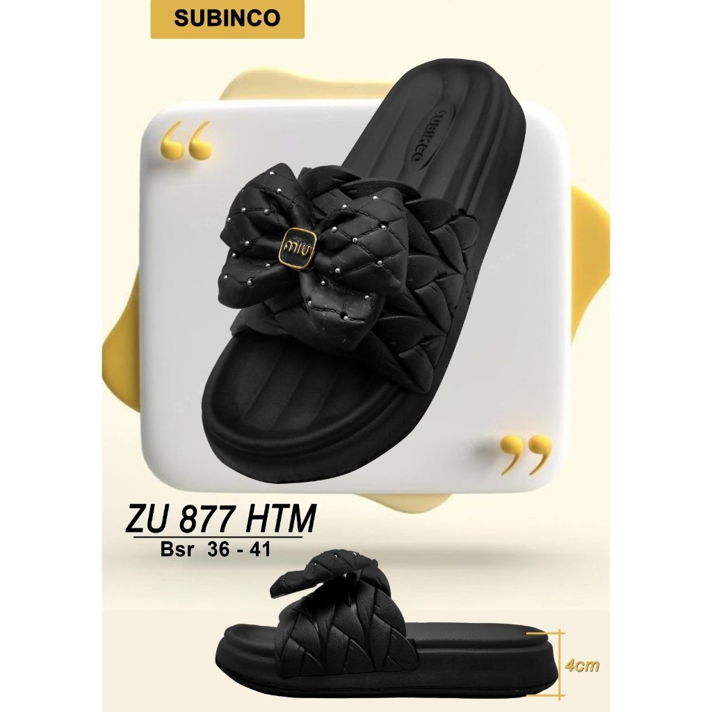 Subinco ZU 877 HTM Sandal Jepit Hitam