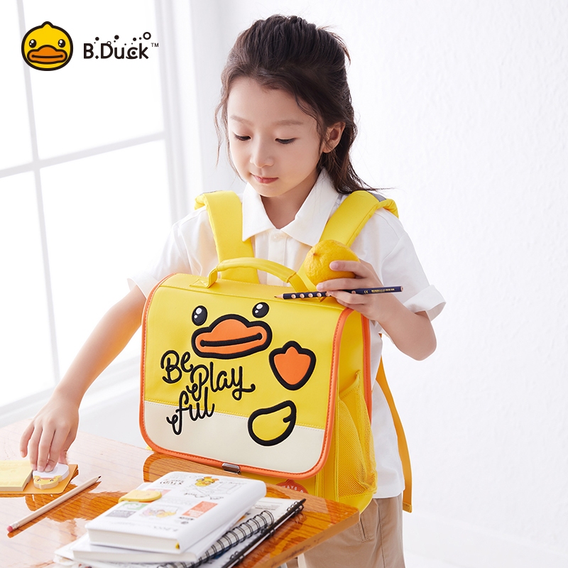 B. Duck Kids' Spine-Protection Backpack (Grades 1-3) JP-style School Bag