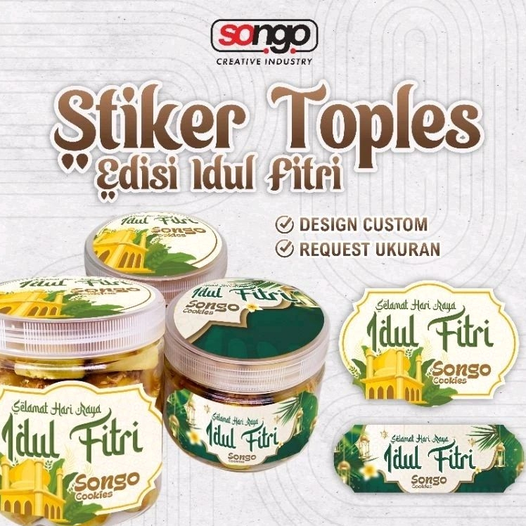 

[FREE CUTTING] Stiker Label Kue Kering Lebaran