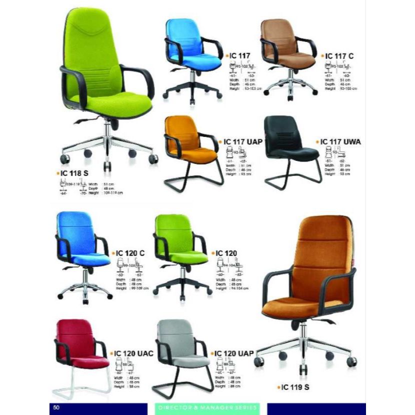 Kursi Kantor Ichiko IC 117 117 C 117 UAP 117 UWA 118 S & IC 119 S 120 120 C 120 UAP 120 UAC