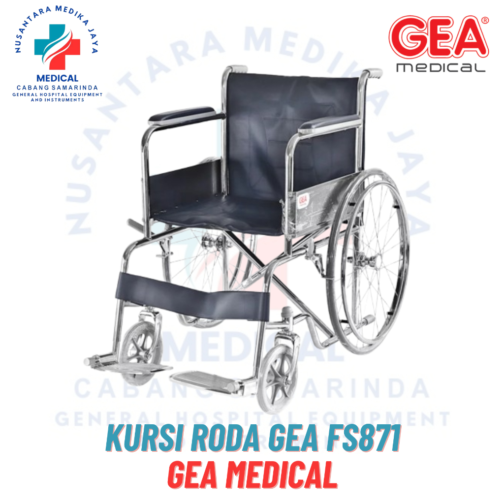 Kursi Roda Standar Medis GEA FS-871 Kursi Roda Standar GEA FS871 Chrome Steel