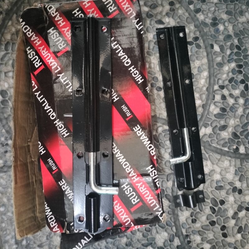 Grendel Pintu Jendela Rush 8 inci Plat Besi hitam