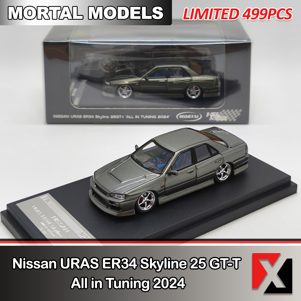 MORTAL 1:64 Nissan URAS ER34 Skyline 25GT-T All in Tuning 2024 Grey