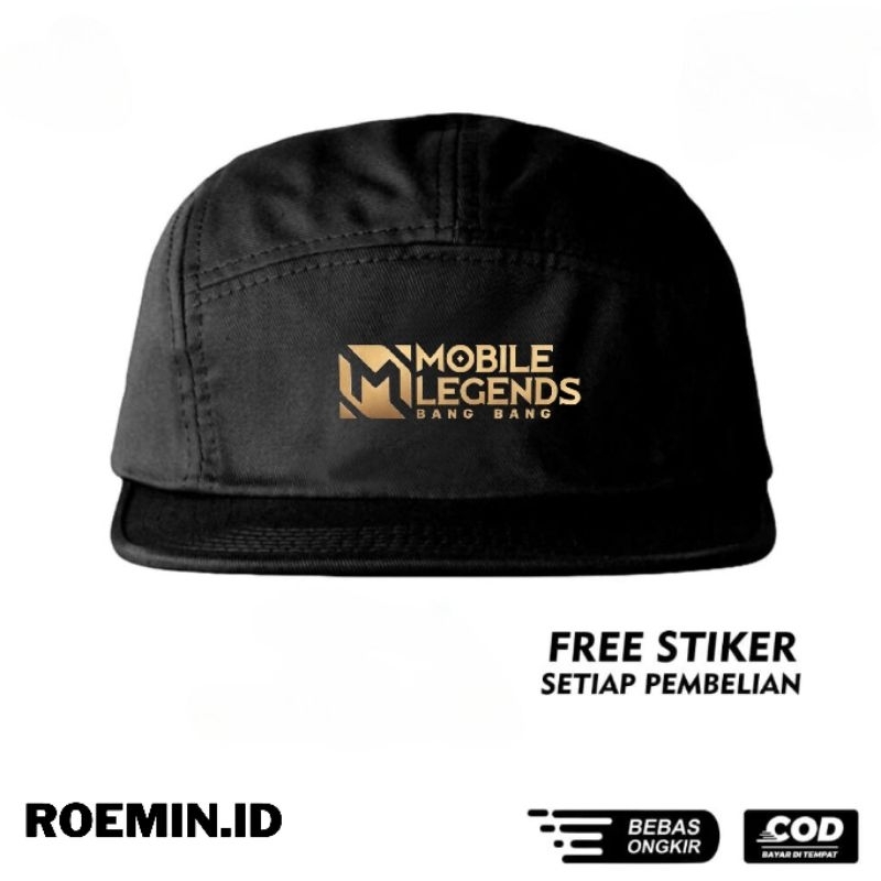 Topi Skena Roemin.id Warna Hitam Dengan Logo Sablon Unik GRAFFITI Mobile Legends Simpel Topi Skena T