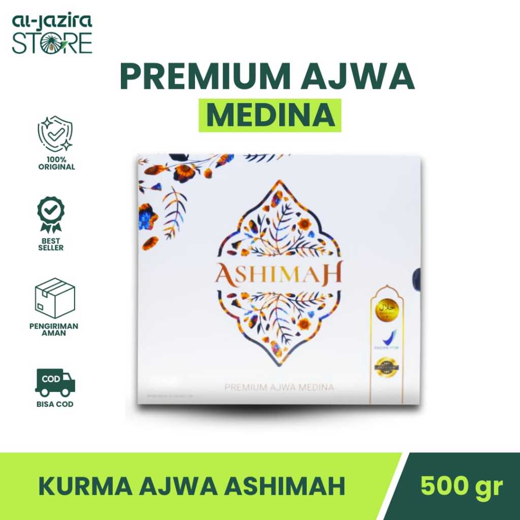 

Kurma Ajwa Ashimah 500gr Premium Grade A1 / Kurma Nabi Super Asli Madinah / Original High Quality