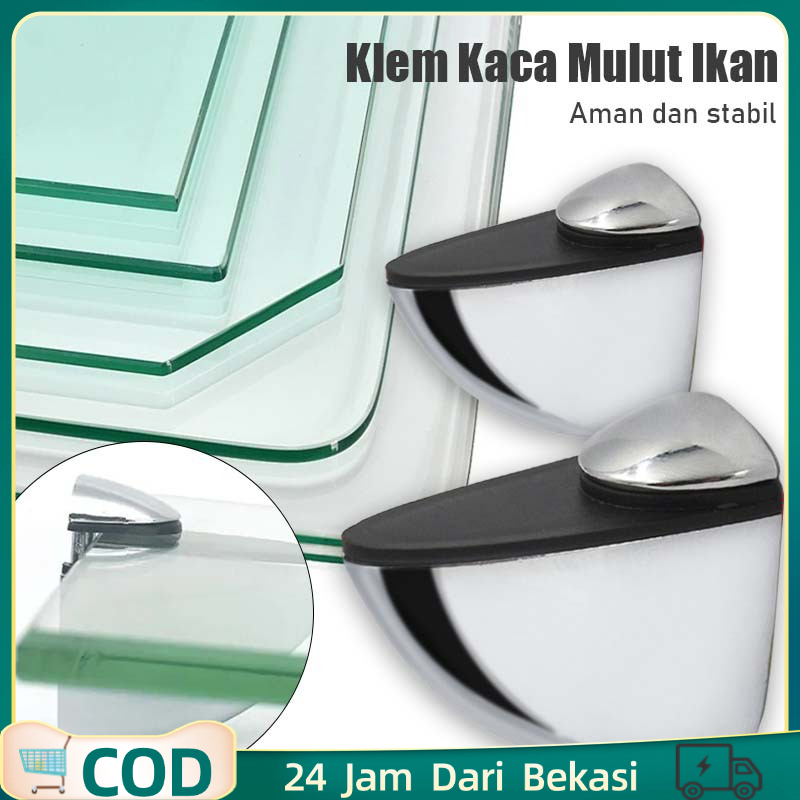 2pcs Jepitan Kaca Jepit Kaca Stainless Ambalan Penjepit Kaca Bahan Paduan Seng Ambalan Kaca Jepit