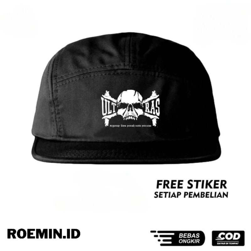 Topi Skena Roemin.id Warna Hitam Dengan Logo Sablon Unik GRAFFITI Ultras Simpel Topi Skena Topi Snap