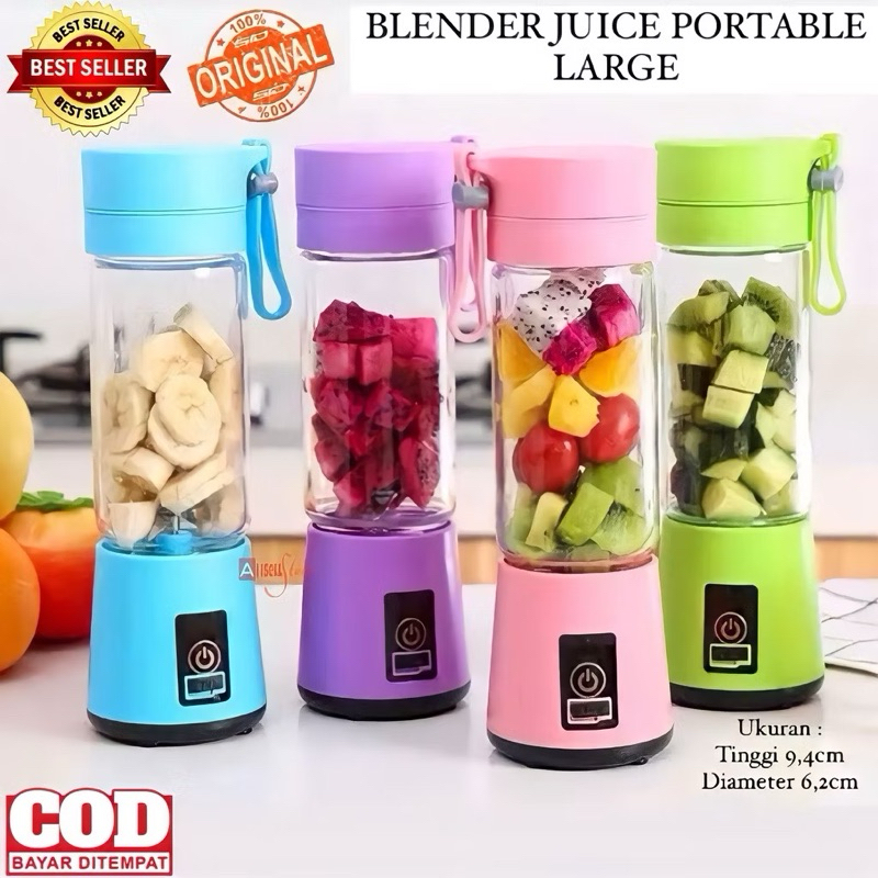 (BISA COD) PROMO BLENDER JUICER PORTABLE DENGAN 4 MATA PISAU / BLENDER JUS PORTABLE / BLENDER CHARGE