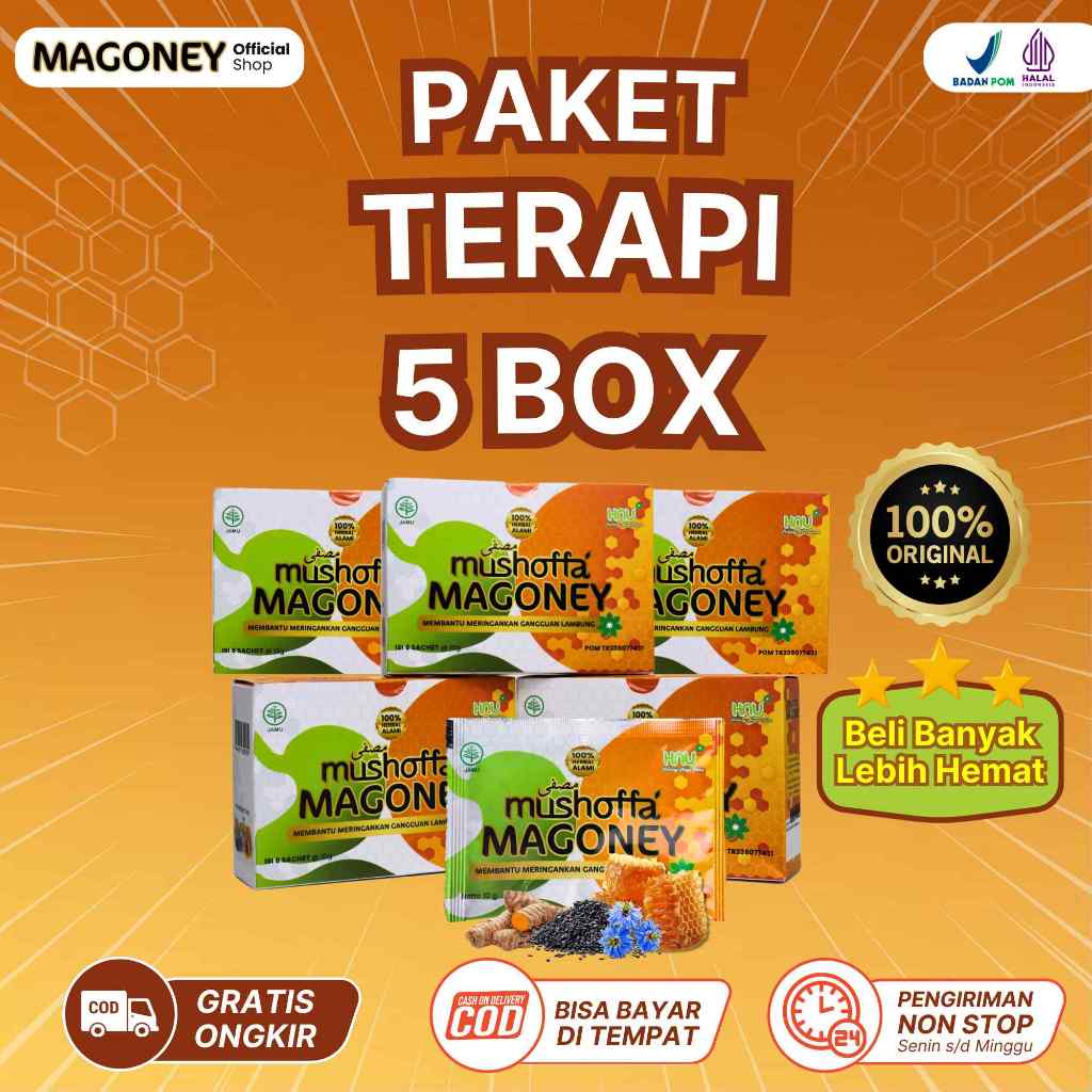 

MAGONEY MADU ASAM LAMBUNG Bundling 5 Pack - Teruji Redakan Maag Secara Alami