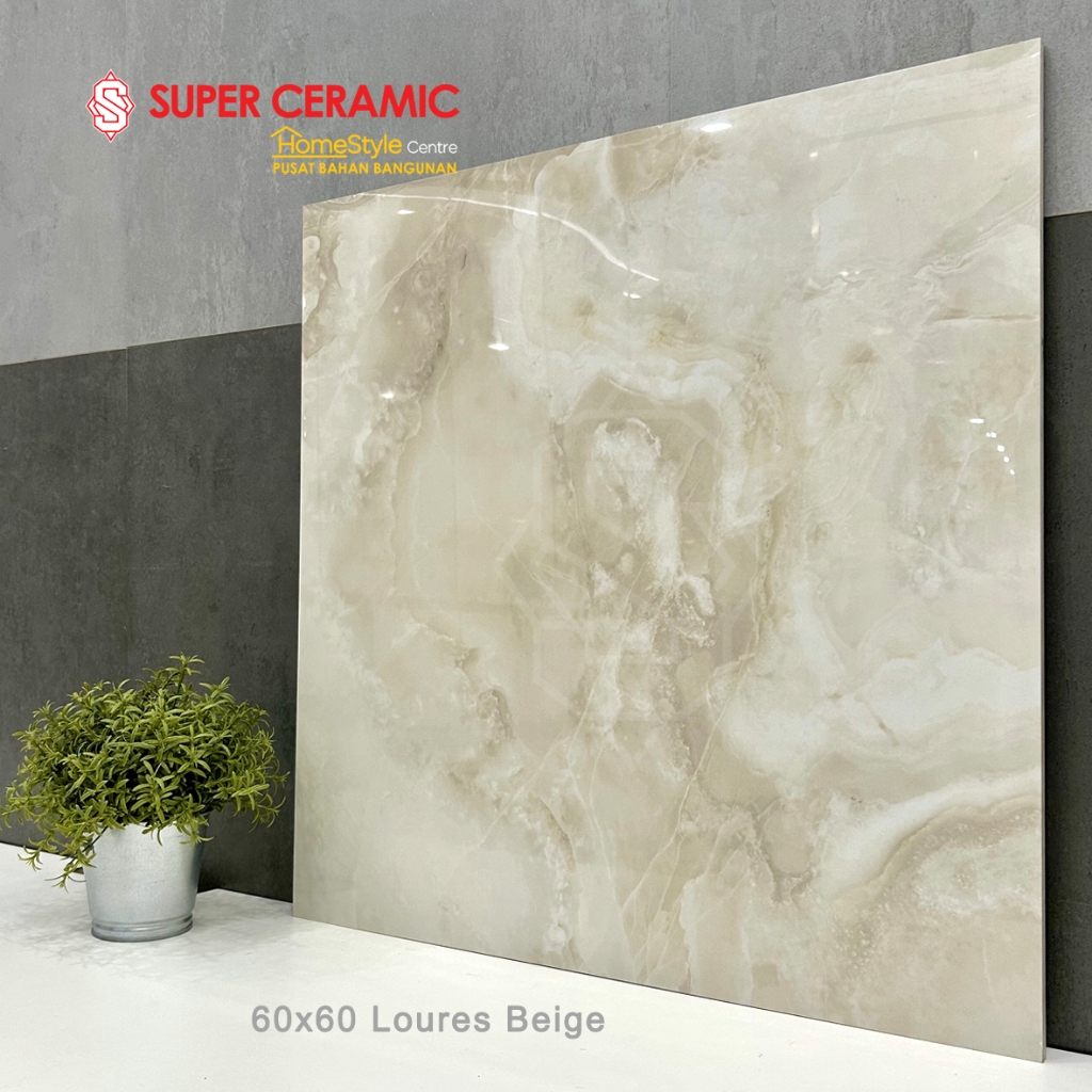SUN POWER 60x60 Glazed Porcelain GRANIT Lantai Dinding - LOURES BEIGE