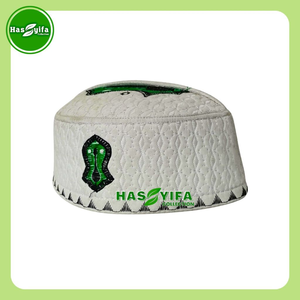 Peci / Kopiah / Songkok / Peci Putih Hijau 16