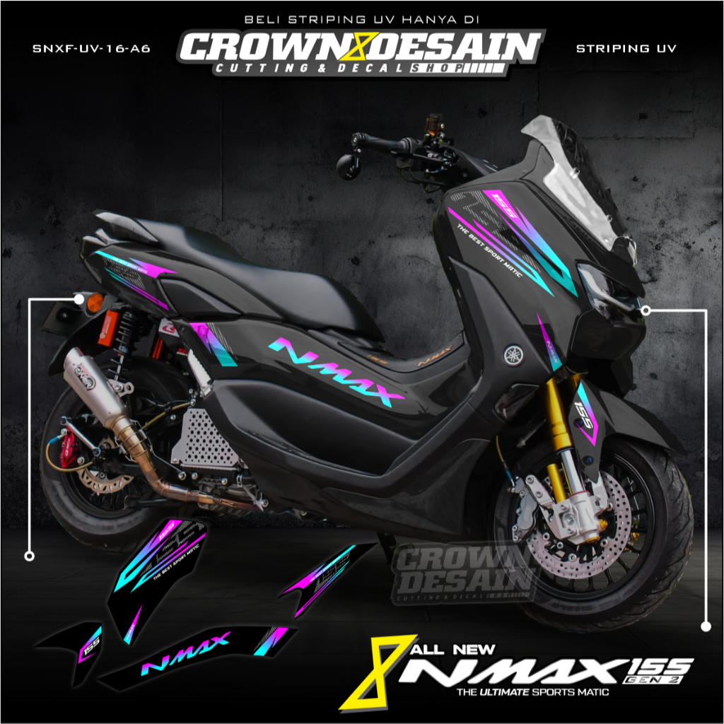 Striping Simple Transparan UV Nmax 155 New 2020 - Decal Striping Semifull NMAX 155 All New Facelift 