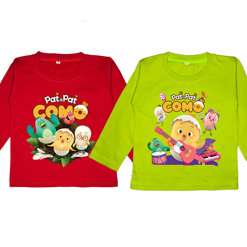 JEJE KIDS Kaos Anak Pat a Pat COMO MERAH HIJAU STB Lengan Panjang