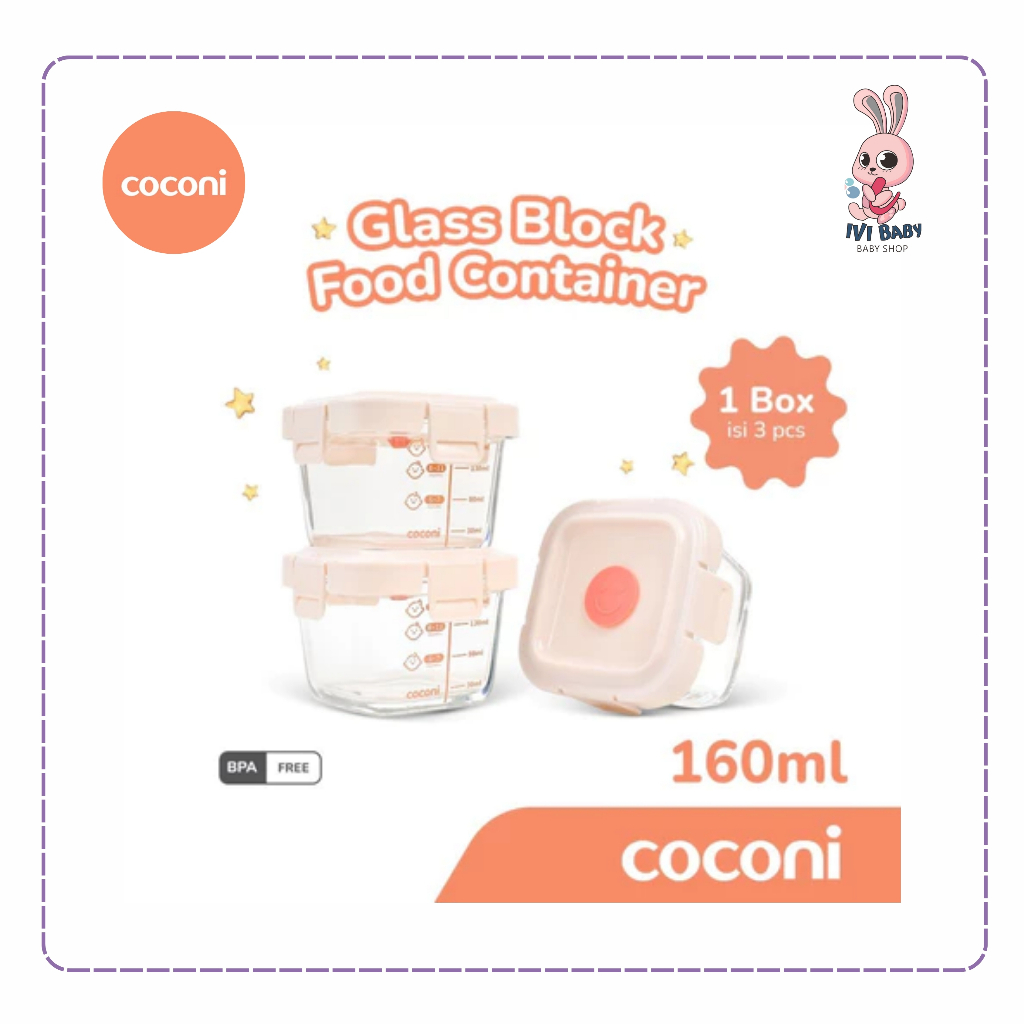Coconi Glass Food Container 160ml 1set
