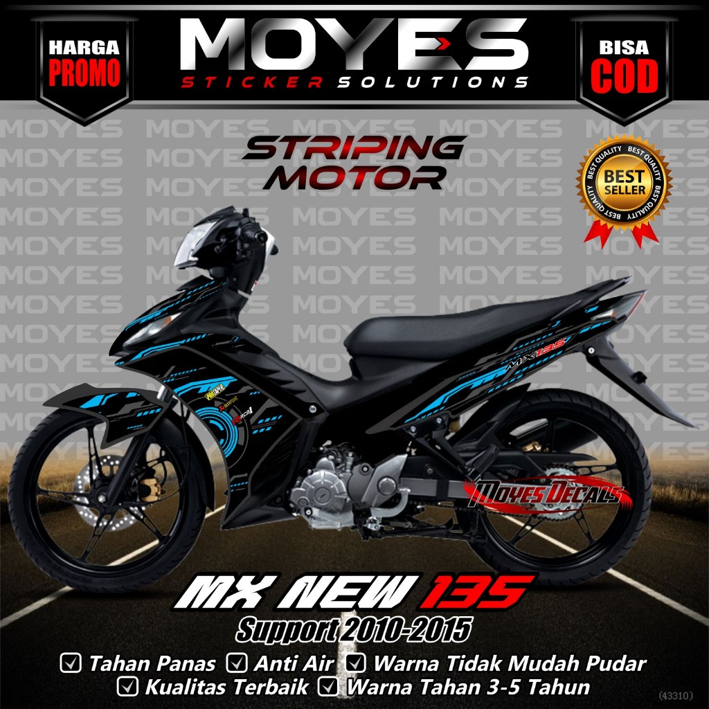 Striping MX 135 - Decal MX 135 - Stiker MX 135 - Decal Stiker MX 135 2010-2015 Racing JS01