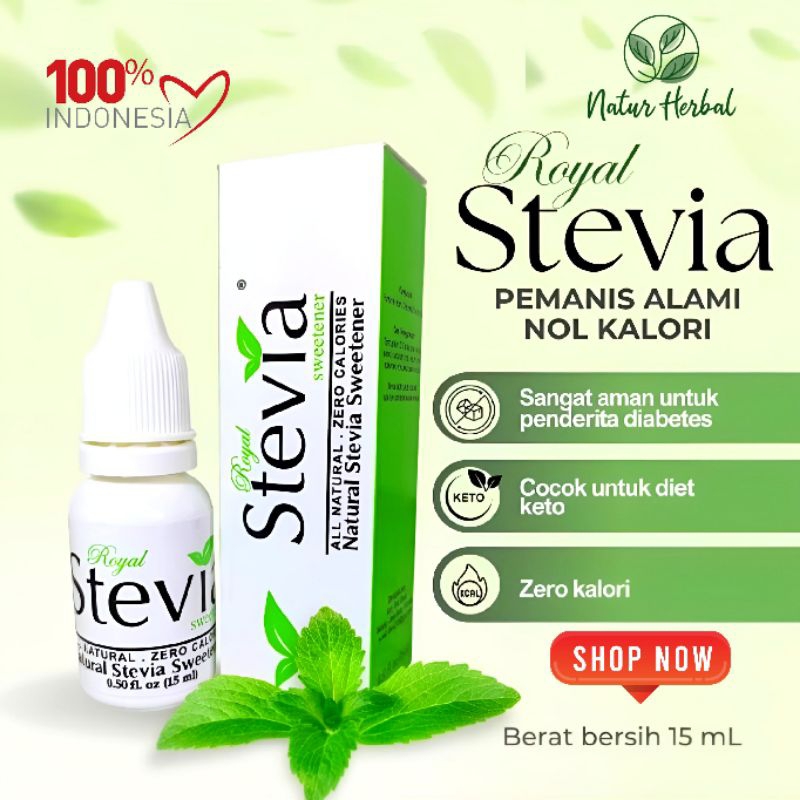 

Royal Stevia 15 ml – Pemanis Alami Zero Calori, Stefia Cocok Untuk Diet & Cegah Diabetes