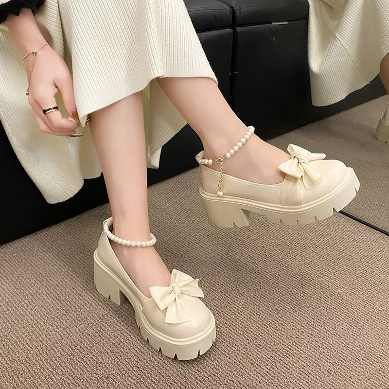 NR Sepatu Docmart Wanita Lolita Mary Janes Japanese Mutiara