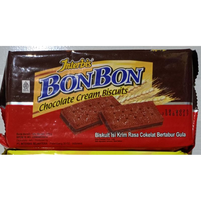 

(INSTANT & SAMEDAY) INTERBIS BonBon Chocolate Cream Buscuits Bertabur Gula 210 Gram