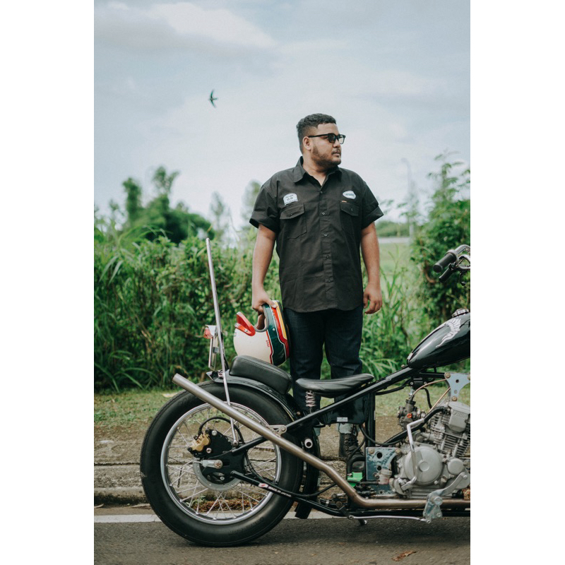 Fatgoods Kemeja Workshirt Jumbo Pria Cotton Ripstop Flag