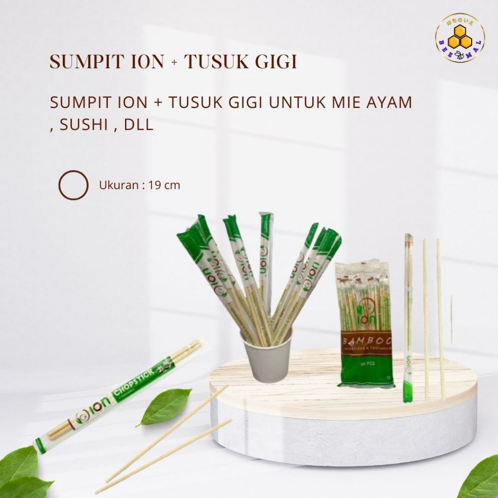 Sumpit Bambu ION +Tusuk Gigi | Sumpit ION Serba Guna