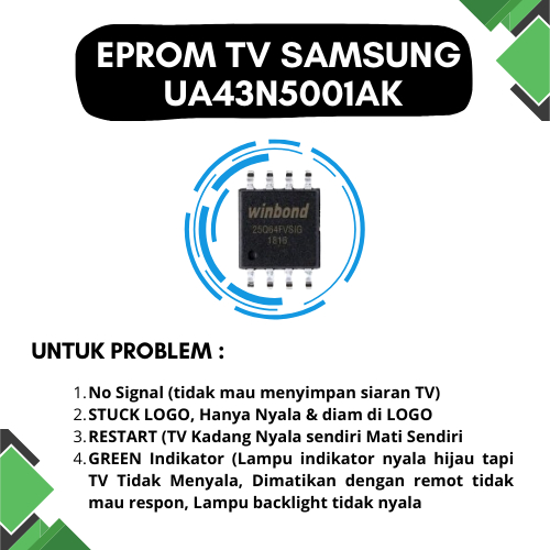 ic eprom memory TV LED SAMSUNG UA43N5001AK // 43N5001AK // 43N5001