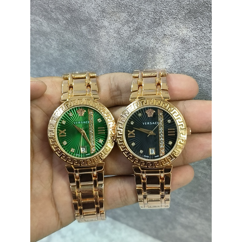 FASHION Jam Tangan Wanita Versace Tali Rantai Tangal Aktif