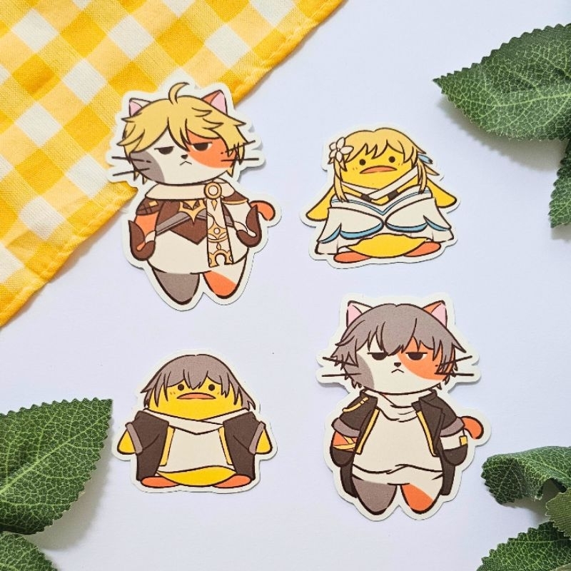 

LEHA-LEHA CLUB - Genshin Honkai Star Rail Cat Duck Sticker | Cute Doff Sticker | Sticker Lucu