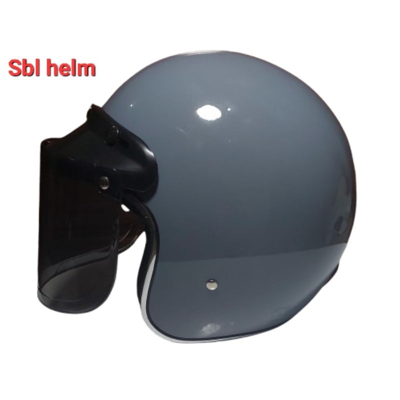 HELM RETRO MERK JM LIST KHROME KUALITAS BAGUS KUAT SNI