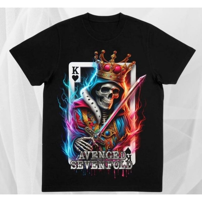 MyDude Baju Kaos Band Distro T-shirt Pria Wanita A7X KARTU