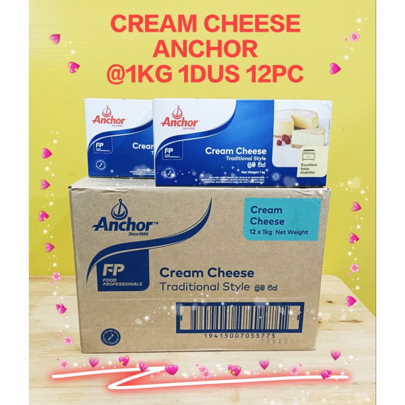 

Anchor Cream Cheese @1KG 12PC 1DUS/ cream keju anchor New Zealand