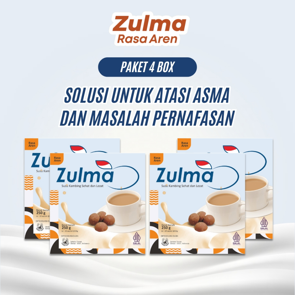 

Zulma Paket 4 Box - Susu Kambing Etawa Atasi Asma Dan Masalah Pernafasan Rasa Aren