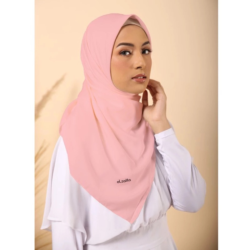 Elzatta Hijab Kerudung Jilbab Segi empat Polos Ultra Satin Obelia Aisha Obelia Premium Series Bahan 