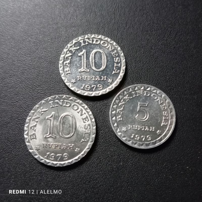 3 keping 25 rupiah uang koin indonesia 10+10+5 luster
