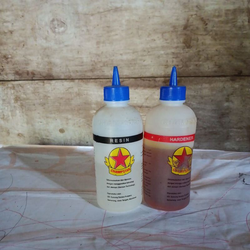 Resin epoxy Chamstar lem serbaguna lem kapal 2 komponen resin hardener kemasan 1/2kg/set
