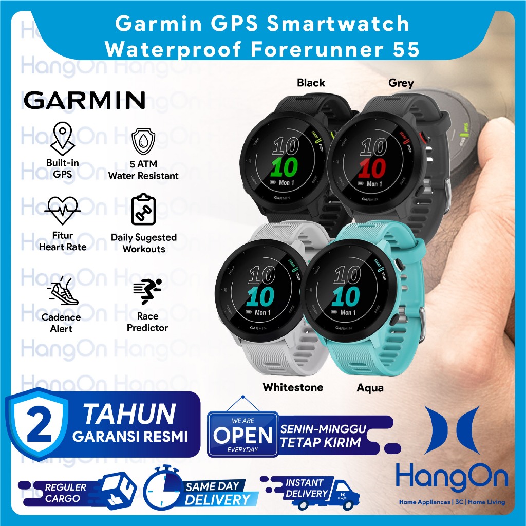 Garmin Forerunner 55 GPS Smartwatch 5 ATM Waterproof 1,04'' Smart Watch